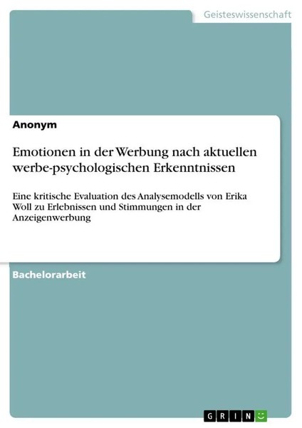Anonymous | Emotionen In Der Werbung Nach Aktuellen Werbe-Psychologischen...-image