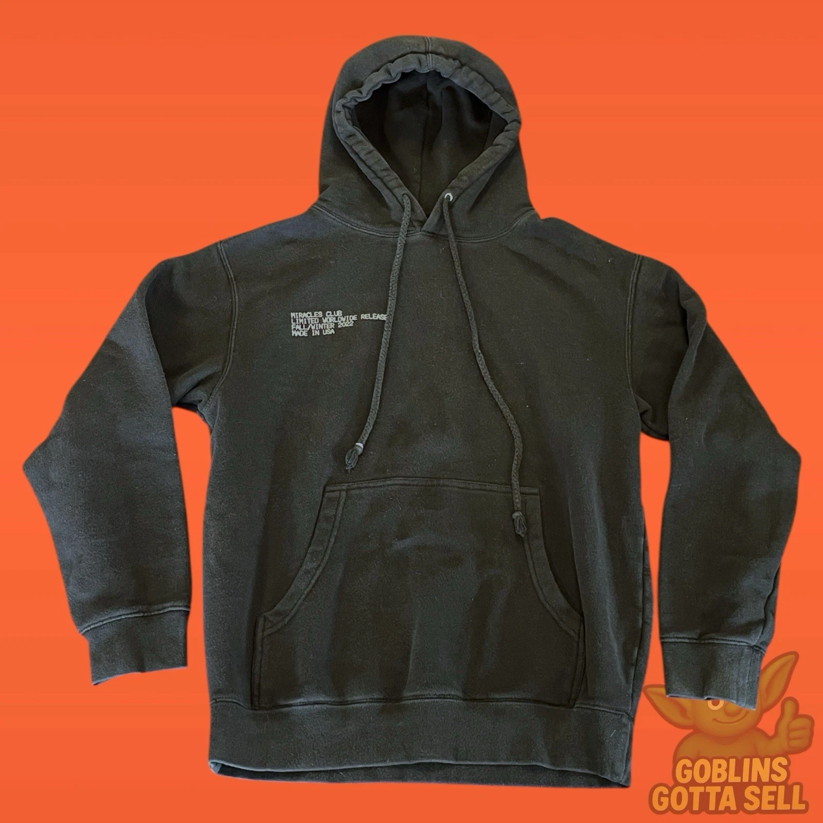 OFF WHITE Felpa con cappuccio Miracles "The Ten" nera taglia small bianco sporco Virgil Abloh