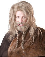 Viking Wig, Beard  Moustache Fancy Dress Halloween Costume Accessory 2 COLORS
