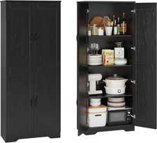 Tall Pantry Cabinet 4 Tiers Kitchen Pantry Storage Cabinet w/ Adjustable Shelve