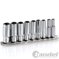 "LANGNUSS-SATZ 1/4\" Zoll Sw 6-14 Mm SteckschlÜSsel Tief LangnÜSse 9-Tlg. 6-KANT"