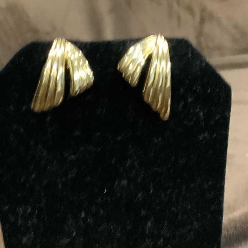 Wing Ear Rings Vintage Avon Gold Tone Pierced 1” 