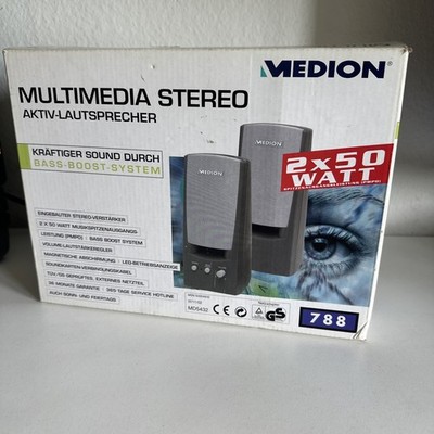Medion Lautsprecher, Multimedia Stereo, 2x50Watt, Jahr 2001 MD5432
