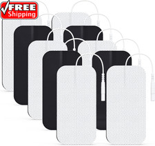 TENS Unit Electrode Pads 2"X4" 10 Pcs, Latex-Free Reusable Premium Gel Replaceme