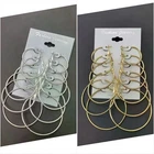 6pcs Set Hoop Loop Earrings for Womens Silver Golden Small Big Round Earrings UK