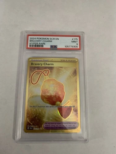 Bravery Charm - Pokémon Stellar Crown #175/142 - Hyper Rare - PSA 9