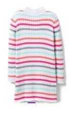 NWT Janie Jack Multi Color Striped Ribbed Sweater Dress Size 12-18 M