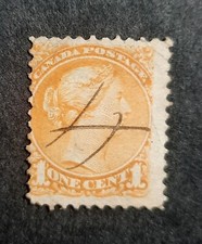 lot n° 487  timbre canada oblitéré n ° 28a reine victoria 