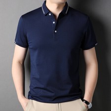 ZONBAILON Versatile Men's Summer Business Short Sleeve Polo Shirt