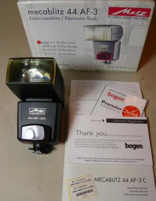 Metz Mecablitz 44 AF-3C Power Zoom Flash for Canon.  NEW ! 
