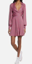 Free People Women It Takes Two Long Sleeve Mini Dress Pop Combo Size M