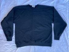 NEW VTG HANES PRINTPRO LARGE BLANK L BLACK SWEATSHIRT PULLOVER