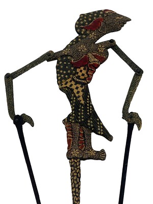 Working INDONESIAN Wayang Kulit SHADOW PUPPET With Sticks Wood 10 