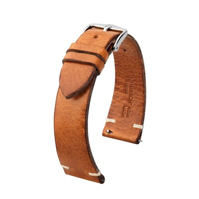 Hirsch Bagnore L brown leather vintage watch strap 21 mm 05502070-2-21