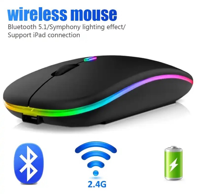 Bluetooth RGB Rechargeable Wireless Mouse for Laptop and PC-image