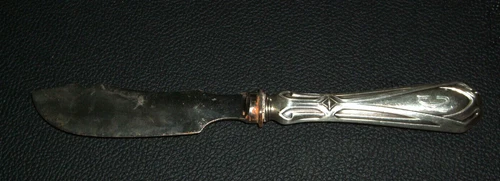 Antikes Käsemesser 800er Silber - 19,5 cm lang - Monogramm G - 54g