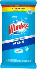 Windex Glass and Surface Pre-Moistened Wipes Original 38 Count
