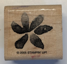 Wood/Rubber Stamp Flower Design 5 Petal Shapes