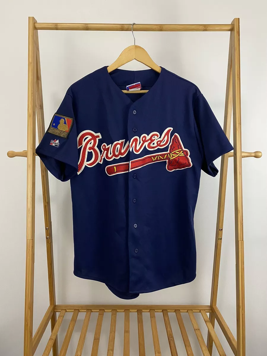 RARE VTG Atlanta Braves 125th Anniversary Stitched Baseball MLB Jersey L USA