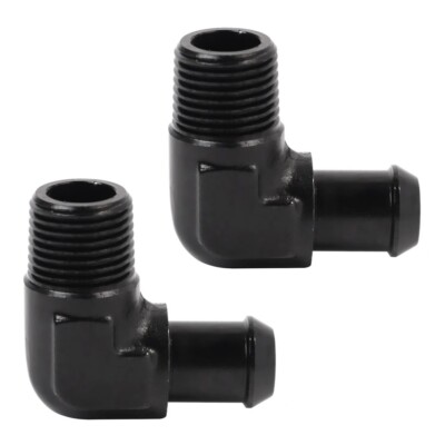 3/4 NPT Male to 3/4'' Hose Barb Fitting Adapter 90 Degree Elbow Aluminum Black