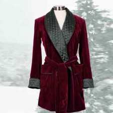 Mens Suit Velvet Smoking Jackets Shawl Lapel Formal Casual Tuxedos One Piece