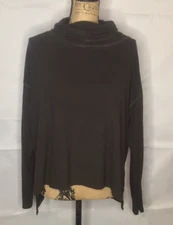 Grade & Gather Cowl Top Shirt Blouse Size M Medium Women's Gray dark Long Sleeve