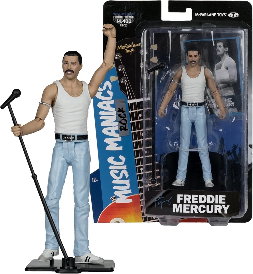 Freddie Mercury Action Figure Music Maniacs Rock Queen 6" Limited Edition NEW UK - Image 2 of 4