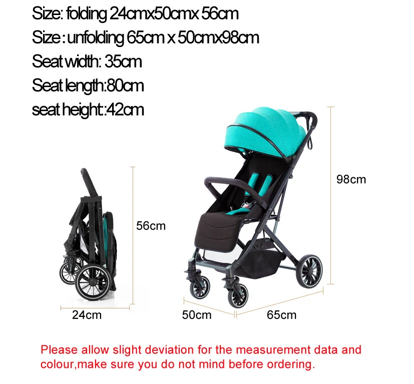 Lightweight Compact Baby Stroller Pram Easy Fold Travel Carry on