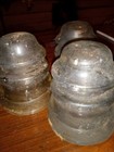 3 Vintage Hemingway no.45 Clear Glass Telephone Pole Insulators  Made in USA — photo 2