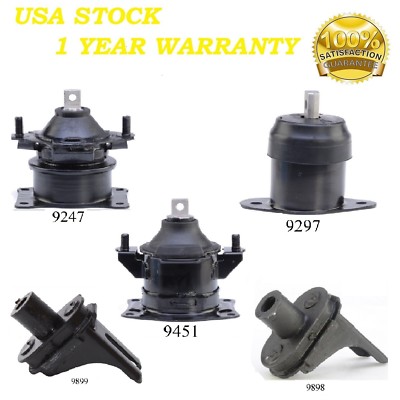 5 PCS FRONT & REAR MOTOR MOUNT FIT 2004-2008 Acura TL 3.2L