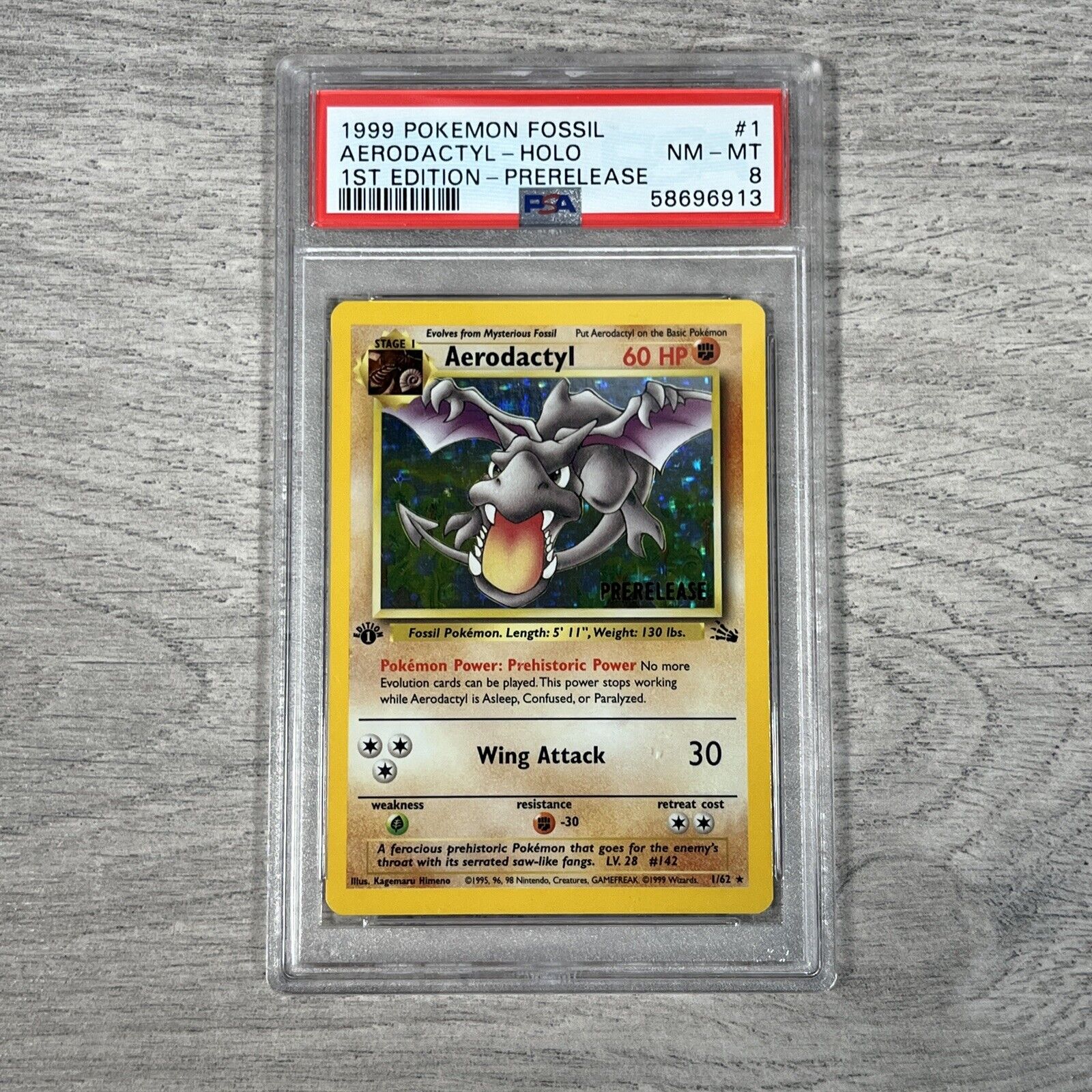 Aerodactyl Fossil 1st Edition Holo 1/62 PSA 9 – TBC Games