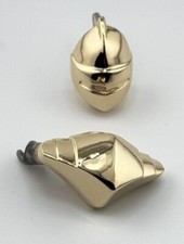 Juego de 2 piezas de cubierta de cerradura de llave de maletero Lincoln 1952-54 busto de caballero dorado BH-7342530-AS