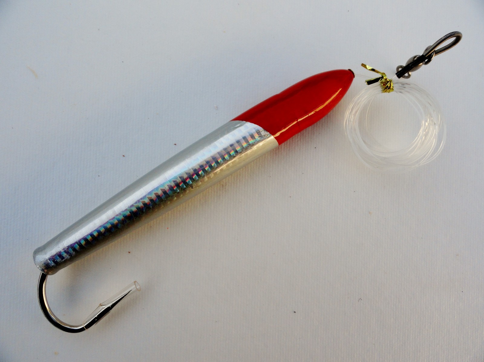 6" Cedar Plugs Rigged 3 Pieces Mylar Tuna Mahi Trolling Fish Lures 3 Colors - Image 3