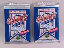 Lot of 2 1991 Upper Deck Baseball Cards Wax Pack Find Nolan Michael Jordan New