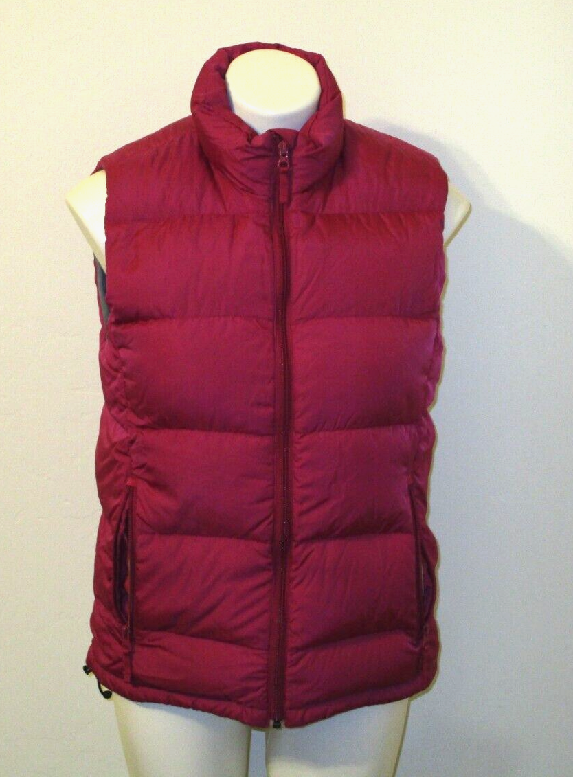 Woman's LANDS' END Goose Down Puffer Vest Sz S  6-8 PINK RASPBERRY free shipping