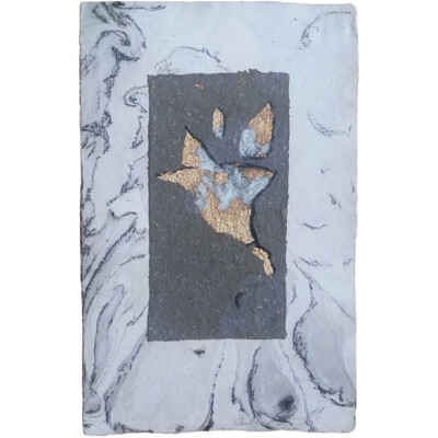 Flower: One Piece Handmade Paper and Gold Leaf