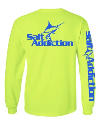 Salt Addiction t shirt long sleeve saltwater fishing Marlin trolling offshore