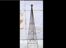 43" Ball Top Triangle Topiary Flower Trellis Wrought Iron - Art deco style