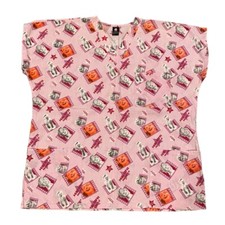 Marilyn Monroe Pink Scrub Top Women  s Medium Medical/Dental Short Sleeve Shirt