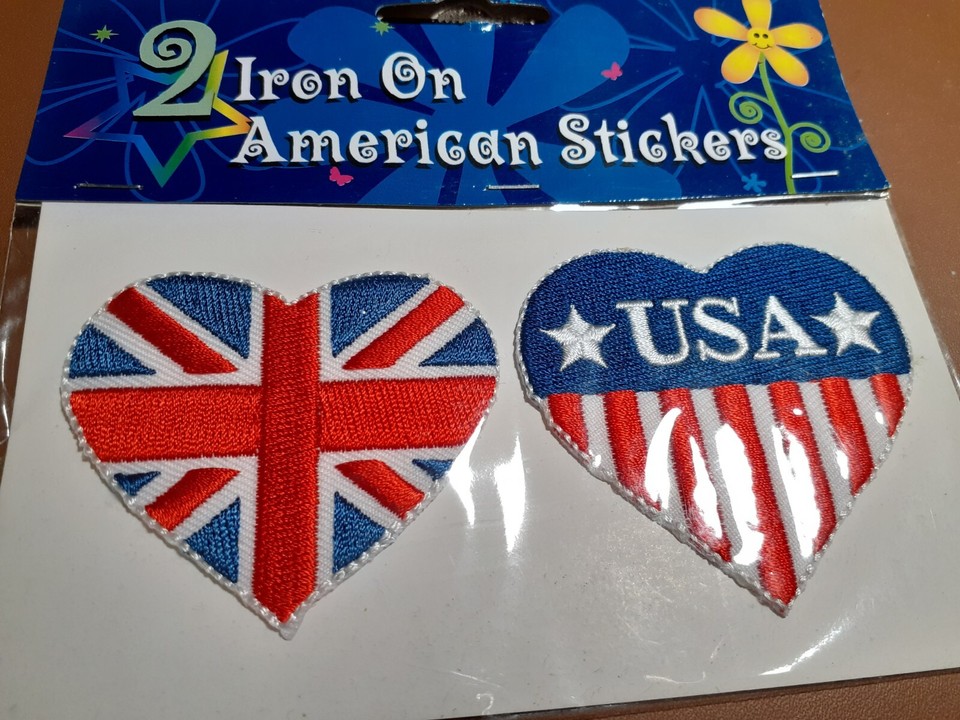 4 BRITISH FLAG PATCH UNION JACK ENGLAND AMERICA USA embroidered iron-on ...