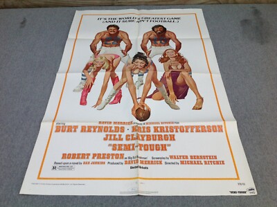 1977 Semi-Tough Original Movie House Full Sheet Poster
