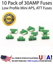 Premium 10 Pack 30 AMP Automotive APS ATT Low Profile Mini Blade Fuses 30A
