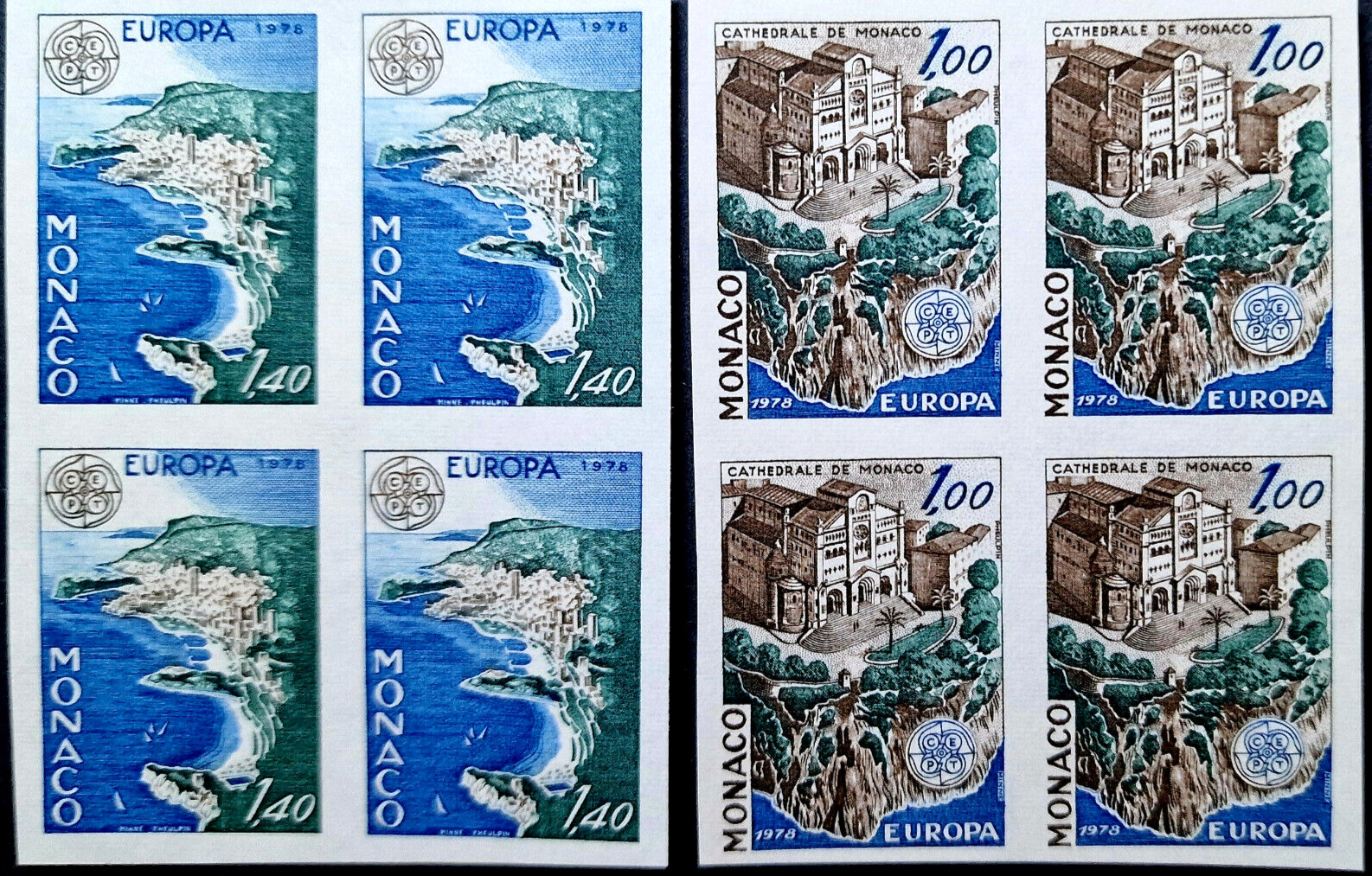 Mónaco 1978 imperf MNH Naturaleza 8 sellos completos 4 juegos YT 280,00 €