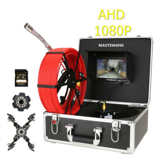 7 Zoll Abwasserrohr Inspektion Videokamera DVR 16 GB industrielles Endoskop 30M - Bild 1 von 12