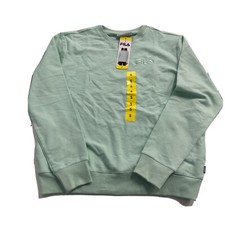 Fila French Terry Crewneck Womens Sweatshirt NEW Green Impression SMALL-MARK REA
