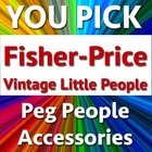 YOU PICK Vintage Fisher Price Little People Peg Figures & Accessories 2526 MISC