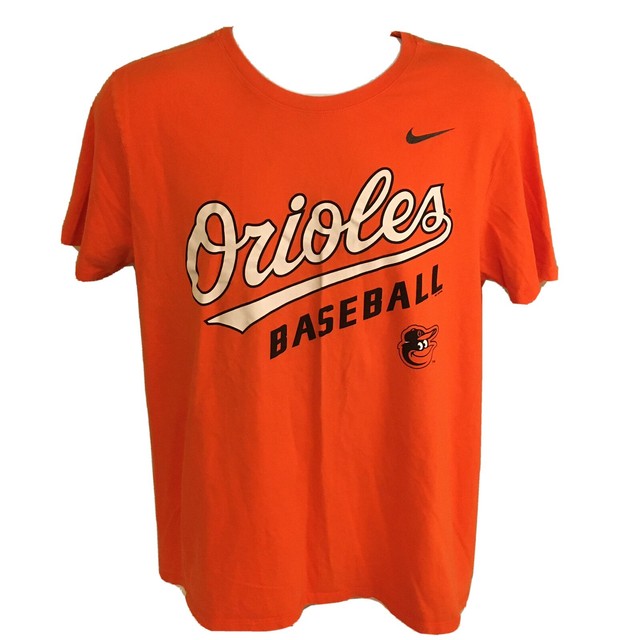 Nike Mens T-Shirt Orange Large Baltimore Orioles MLB Athletic Fit