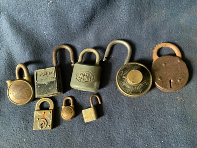 Vintage Lot of 9 Padlock Lock Corbin Taylor Dudley 101 