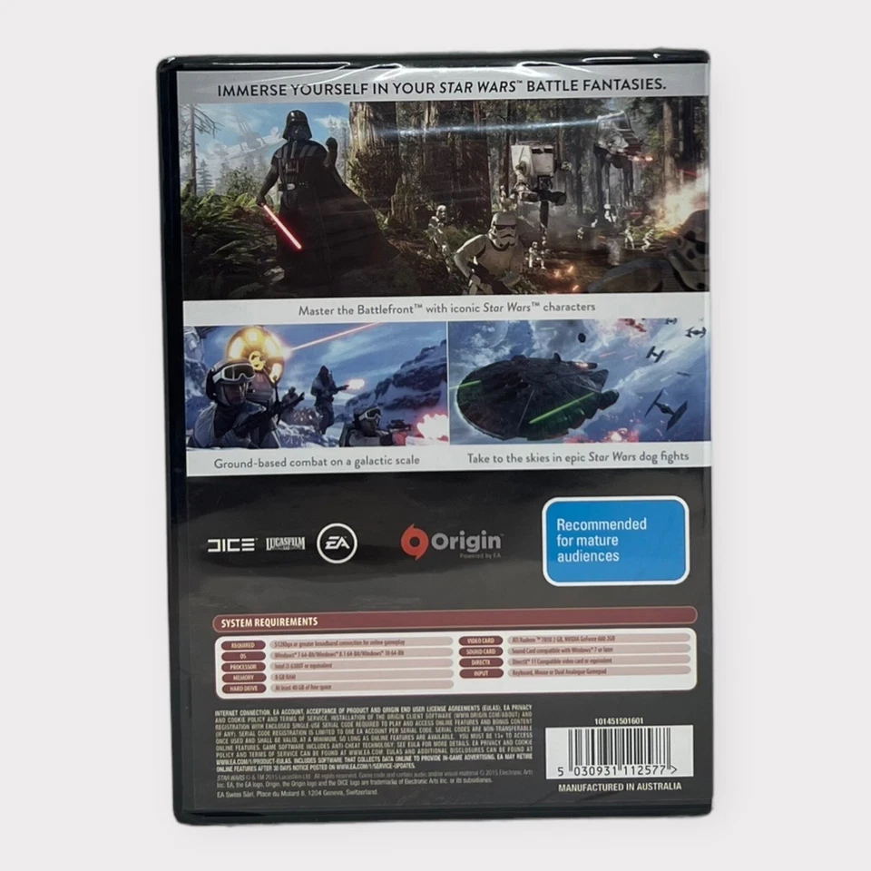 Star Wars: Battlefront (EA, 2015) for Windows PC (PC-DVD ROM) - Brand New Sealed - Image 2 of 4