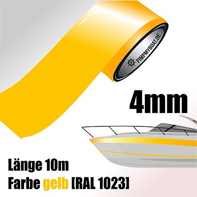 ZIERSTREIFEN 10m GELB 4mm Auto Boot Jetski Modellbau Vinyl Dekorstreifen